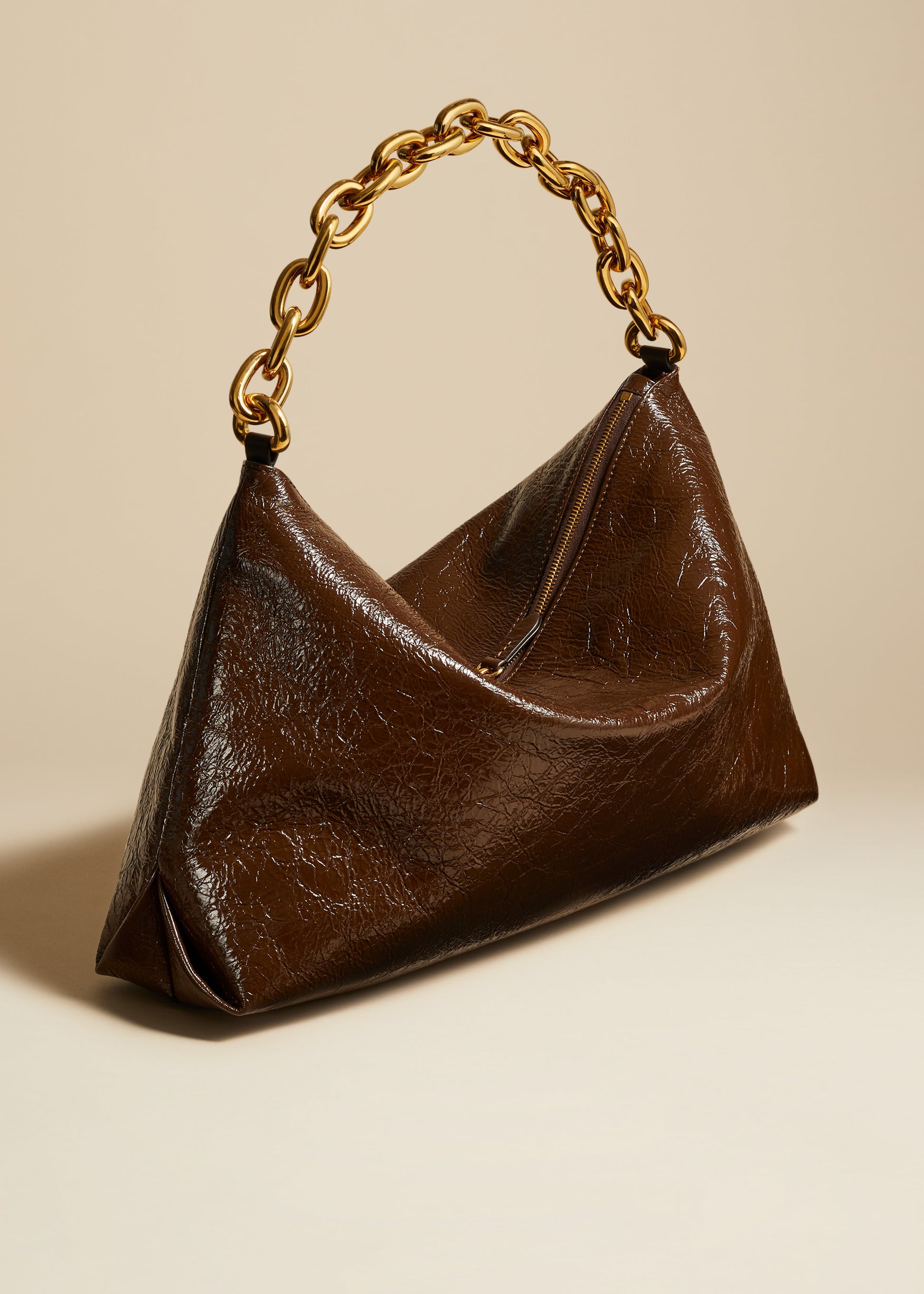 The Clara Bag in Coffee Crinkled Leather