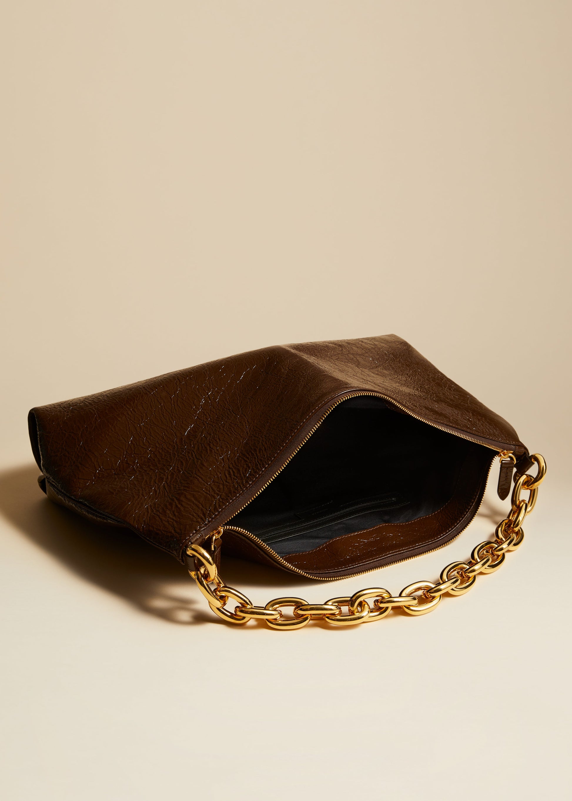 The Clara Bag in Coffee Crinkled Leather