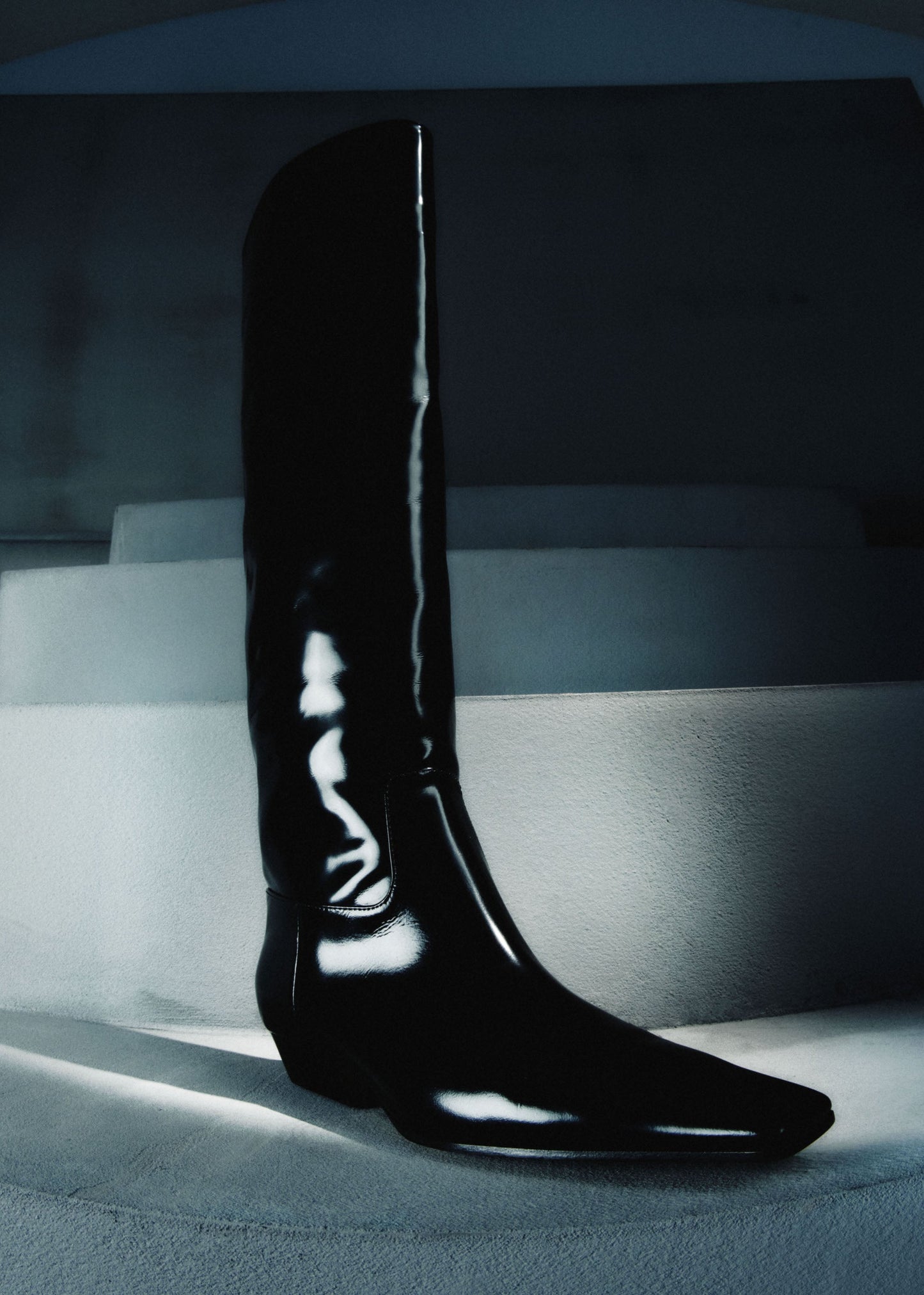 The Marfa Knee-High Boot in Black Brushed Leather