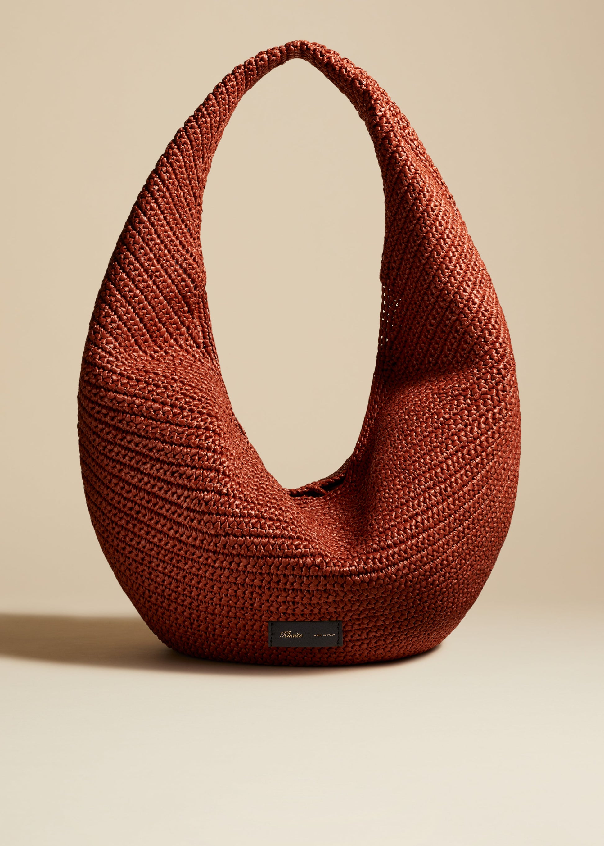 Large Olivia Hobo in Redwood Raffia