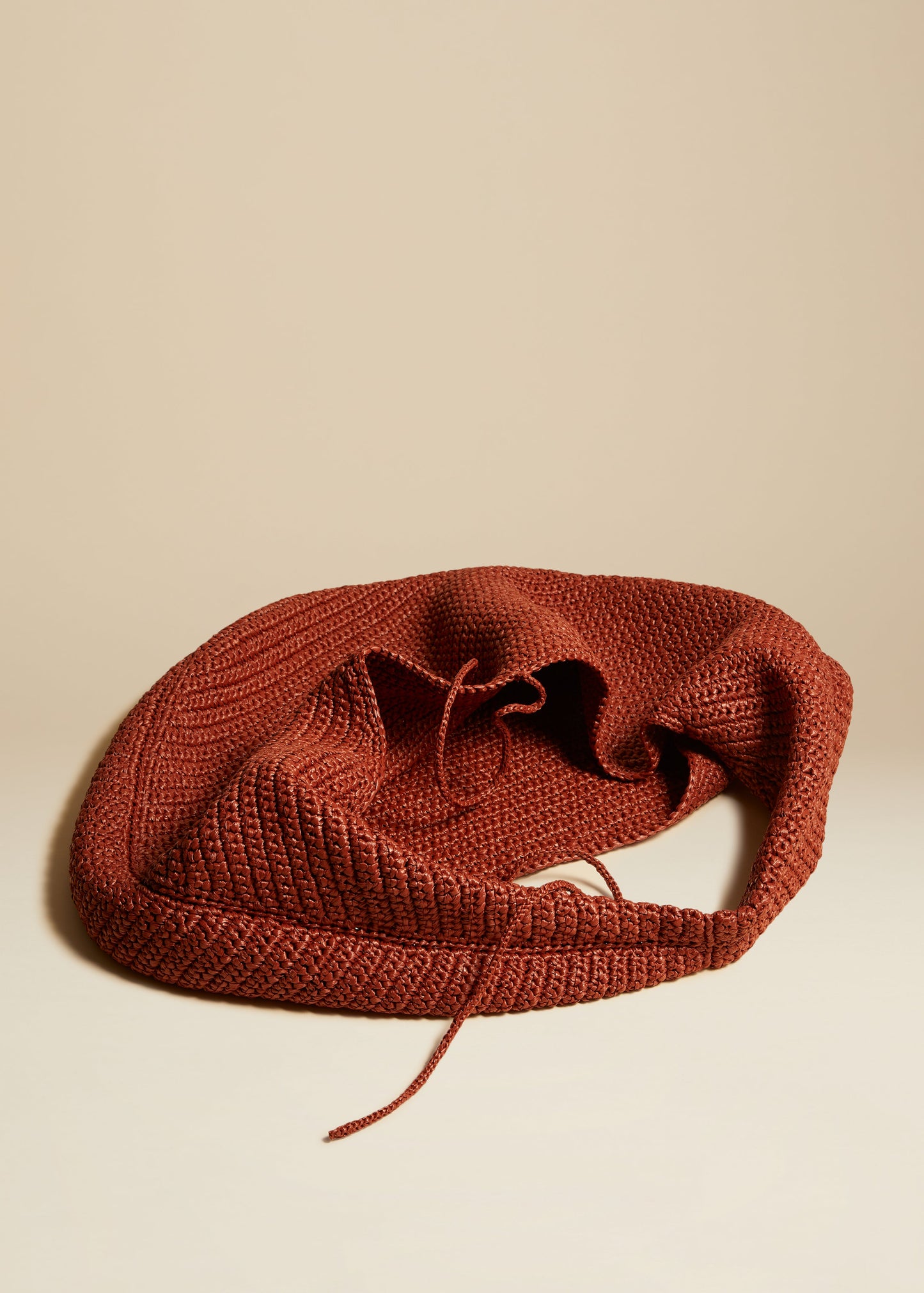 Large Olivia Hobo in Redwood Raffia